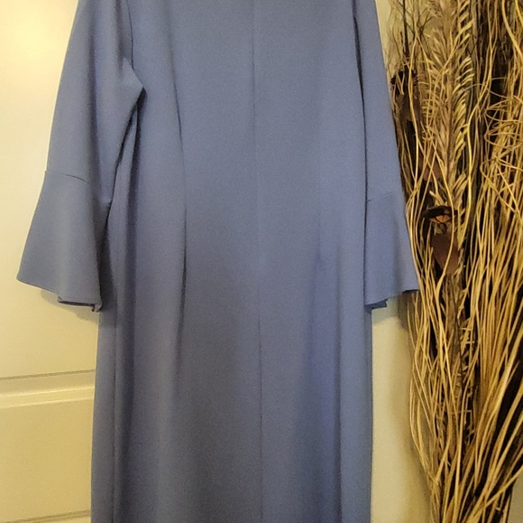 Jemma "Carolina Blue' Bell Sleeve Ruffle Sheath Dress - Picture 3 of 4